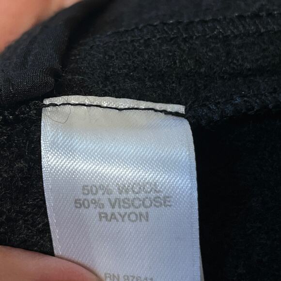 pureJill Jacket Black Textured Wool Blend Asymmetrical Zip Cardigan Sweater XL - Picture 5 of 6